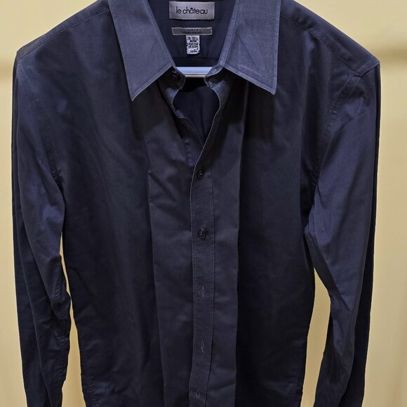 Le Chateau Men's Dark Grey Dress Shirt Size 16-16.5 - Picture 1 of 5